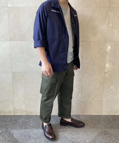 (11/8まで特価)イギリス海軍 ROYAL NAVY コンバットジャケット ワッペン多数付 USED B25UW=