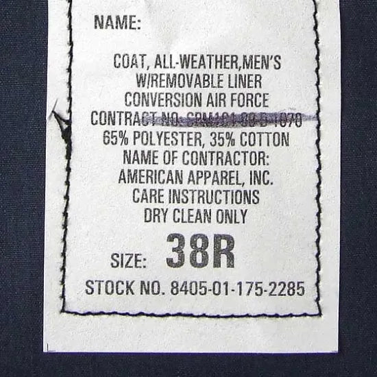 アメリカ空軍 USAF ネイビー トレンチコート ニアニュー