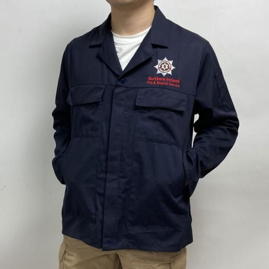 北アイルランド消防救助 NIFRS ネイビー ワークジャケット 新品 B74N=