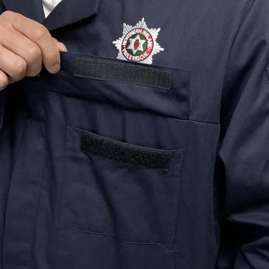 北アイルランド消防救助 NIFRS ネイビー ワークジャケット USED B74U=
