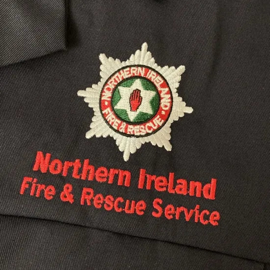 北アイルランド消防救助 NIFRS ネイビー ワークジャケット USED B74U=