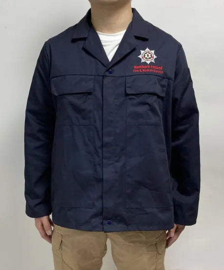 北アイルランド消防救助 NIFRS ネイビー ワークジャケット USED B74U=