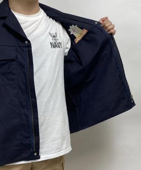 北アイルランド消防救助 NIFRS ネイビー ワークジャケット USED B74U=