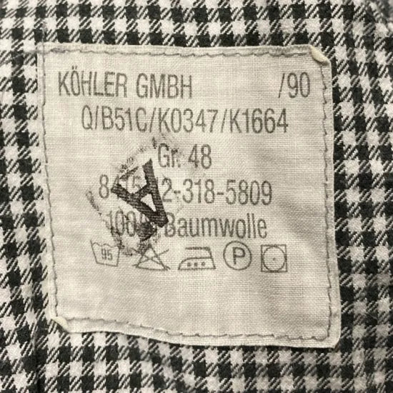 【スモール&ビッグ特価】ドイツ軍 ギンガムチェック シェフパンツ USED 305U-SB=