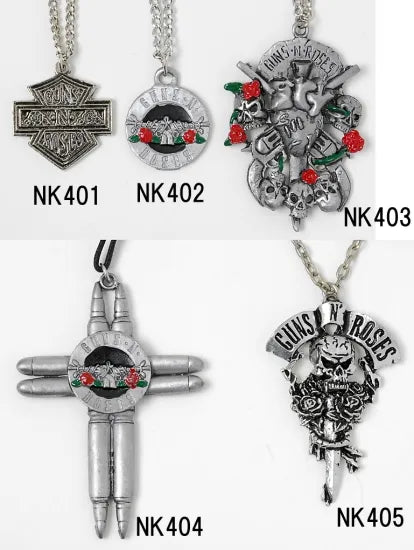 GUNS N' ROSES/ガンズ・アンド・ローゼズ ロックバンド ビンテージ ネックレス 新品 R401-418-