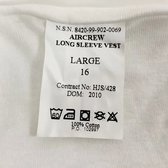 イギリス空軍 RAF ホワイト エアクルー ロングTシャツ 新品 T64N-