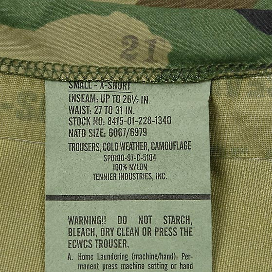 【スモール特価】アメリカ軍 ウッドランドカモ GORE-TEX ECWCS オーバーパンツ 新品 160N-SB=