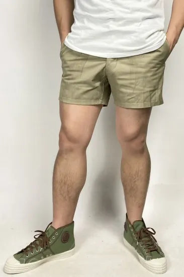 【スモール特価】イタリア軍 ベージュ ビンテージ AMI チノショートパンツ ボタンタイプ 新品 704NV-SB-