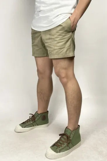 【スモール特価】イタリア軍 ベージュ ビンテージ AMI チノショートパンツ ボタンタイプ 新品 704NV-SB-