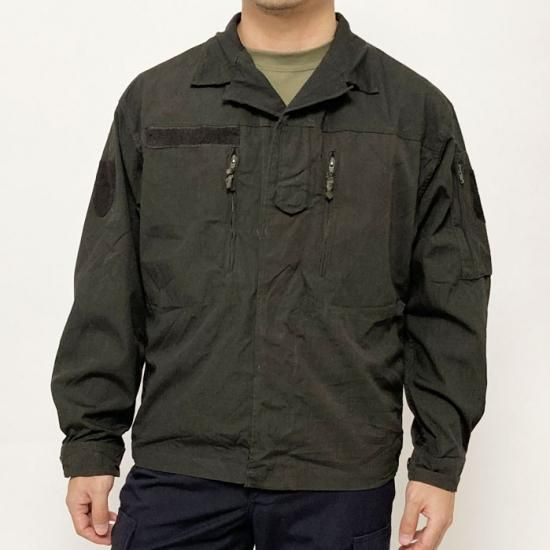 オーストリア軍 ブラック後染め リップストップ コンバットジャケット USED E90KUB=