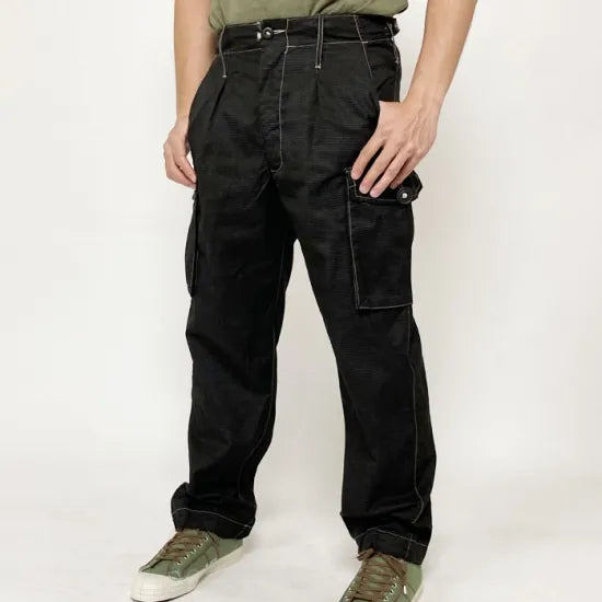 イギリス軍 DPM デザートカモ トロピカル コンバットパンツ ブラック後染め USED 204UB=