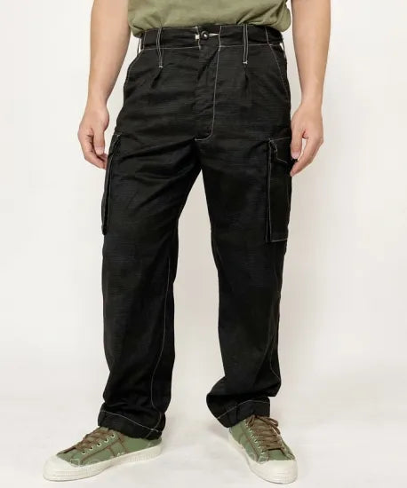 イギリス軍 DPM デザートカモ トロピカル コンバットパンツ ブラック後染め USED 204UB=