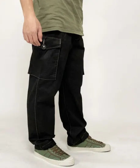 イギリス軍 DPM デザートカモ トロピカル コンバットパンツ ブラック後染め USED 204UB=