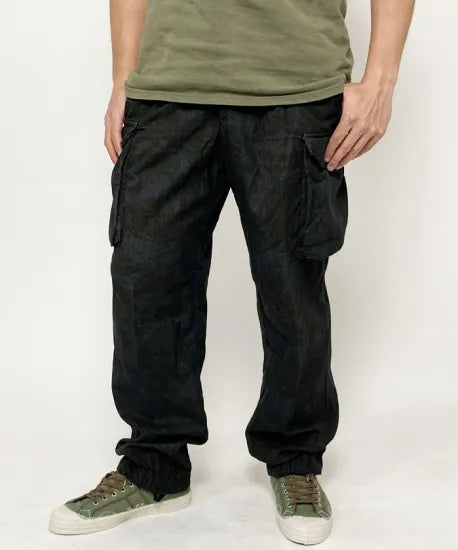 イギリス軍 DPM デザートカモ トロピカル コンバットパンツ ブラック後染め USED 204UB=