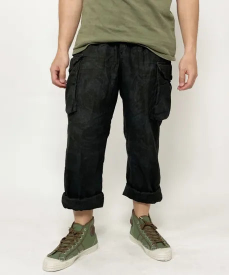 イギリス軍 DPM デザートカモ トロピカル コンバットパンツ ブラック後染め USED 204UB=