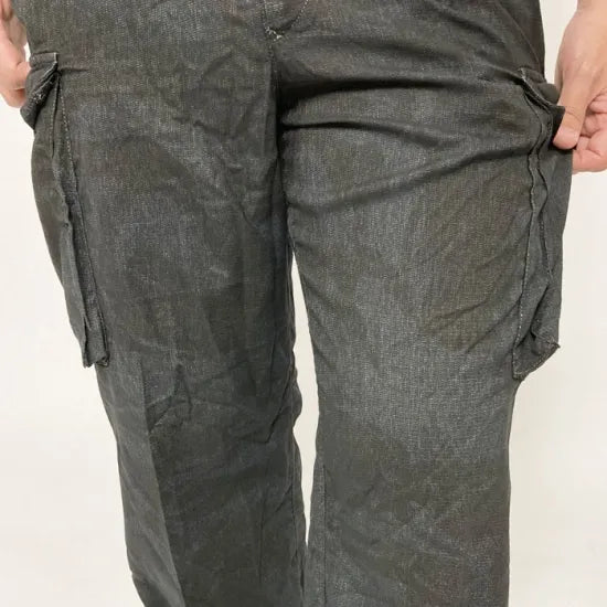 イギリス軍 DPM デザートカモ トロピカル コンバットパンツ ブラック後染め USED 204UB=