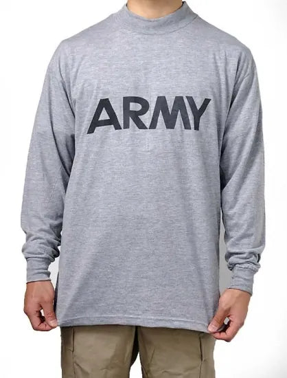 アメリカ軍 U.S.ARMY グレー 前期型 IPFU トレーニング ロングTシャツ 新品 T45LN-