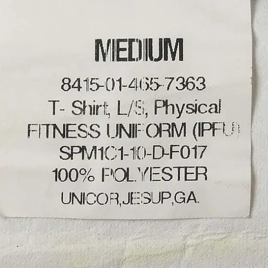 アメリカ軍 U.S.ARMY グレー 前期型 IPFU トレーニング ロングTシャツ 新品 T45LN-