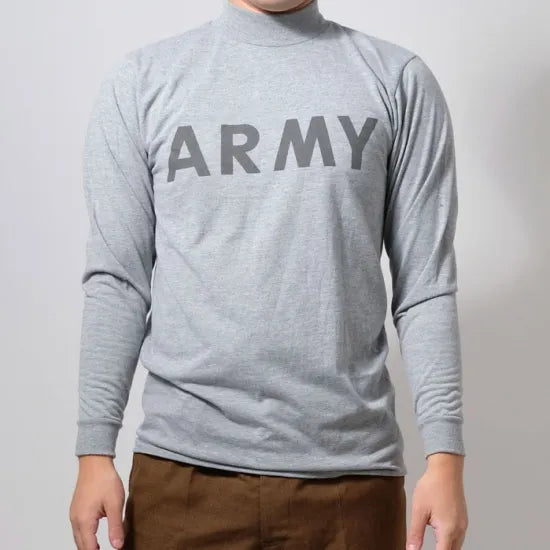 アメリカ軍 U.S.ARMY グレー 前期型 IPFU トレーニング ロングTシャツ 新品 T45LN-