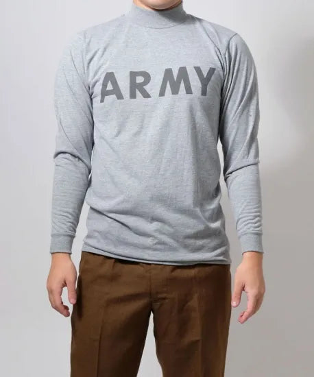 アメリカ軍 U.S.ARMY グレー 前期型 IPFU トレーニング ロングTシャツ 新品 T45LN-