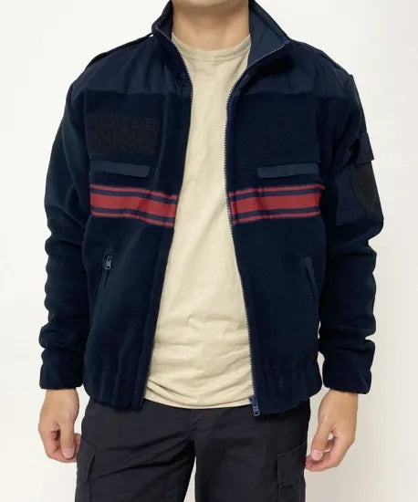 フランス警備隊 ASVP ネイビー レッドストライプ フリースジャケット 新品