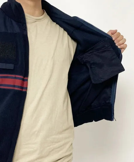 フランス警備隊 ASVP ネイビー レッドストライプ フリースジャケット 新品