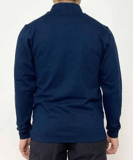 スモール&ビッグ特価 フランス自治体警察 POLICE MUNICIPALE ホワイト&ネイビー タートルネックシャツ F53N-SB=