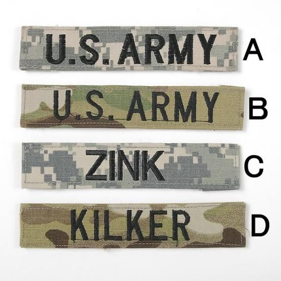 アメリカ軍 ACU デジタルカモ&マルチカム ベルクロ付 ネームワッペン USED ACU-B-NAME-