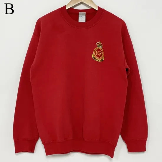 2種類 イギリス軍関連 レッド スウェットシャツ USED UK95