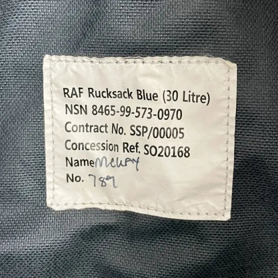 イギリス空軍 RAF ブルー ラックサック USED B9U