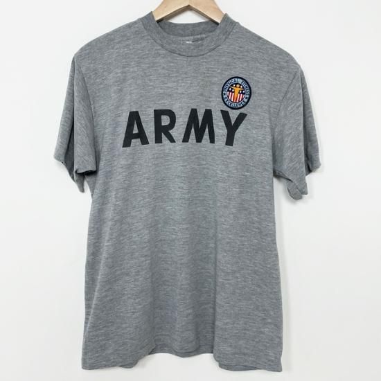 アメリカ軍 U.S.ARMY グレー 前期型 IPFU トレーニング Tシャツ PFEワッペン付 USED T45UW-
