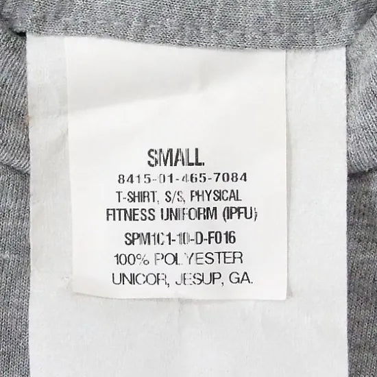 アメリカ軍 U.S.ARMY グレー 前期型 IPFU トレーニング Tシャツ PFEワッペン付 USED T45UW-