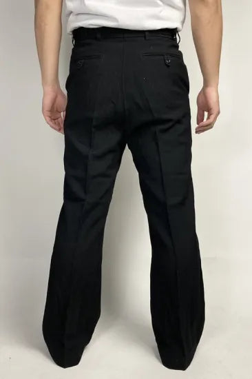 スモール&ビッグ特価 イギリス海軍 ROYAL NAVY ブラック フレア ドレスパンツ USED =