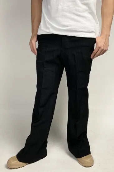 スモール&ビッグ特価 イギリス海軍 ROYAL NAVY ブラック フレア ドレスパンツ USED =