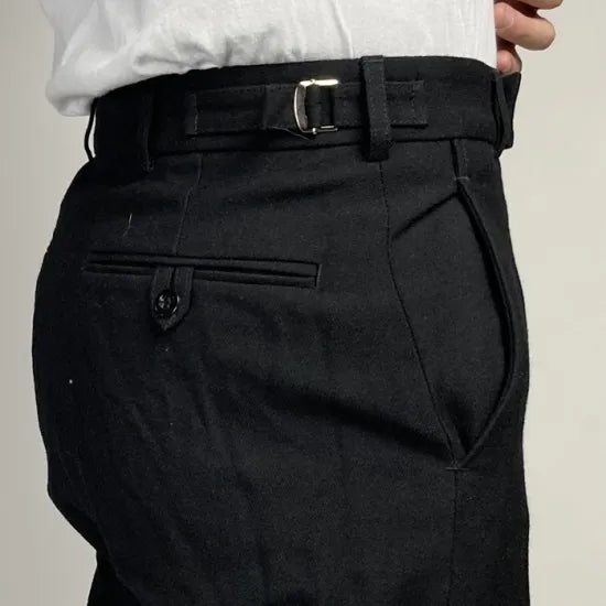 スモール&ビッグ特価 イギリス海軍 ROYAL NAVY ブラック フレア ドレスパンツ USED =