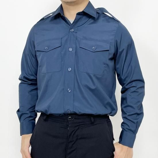 イギリス空軍 RAF ミッドブルー ドレスシャツ USED B16U-