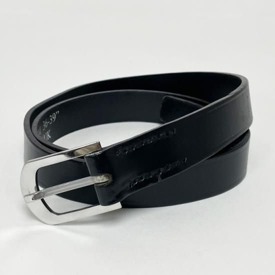 【1点物・3サイズ】イギリス軍 ブラック 25mm レザーベルト(USED)UK7U-