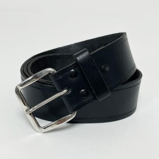 【1点物】イギリス軍 ブラック 35mm レザーベルト W93-106cmの方対象 USED UK9U=