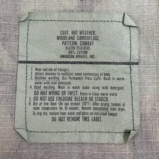 1点物・4サイズ アメリカ軍 ウッドランドカモ リップストップ ワッペン多数付 コンバットジャケット USED US18-21=