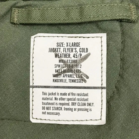 アメリカ軍 CWU-45/P フライトジャケット 新型生地 ニアニュー A18N2-SP
