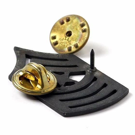 1ペア アメリカ軍 ブラック 襟章ピンバッジ 新品 16N-