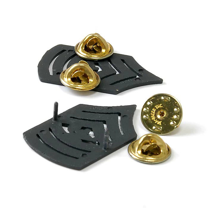 1ペア アメリカ軍 ブラック 襟章ピンバッジ 新品 16N-