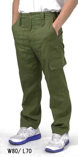 【訳あり】イギリス軍 OD サイドポケット付 ベイカーパンツ USED 201UD-
