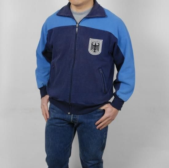 ドイツ軍 ネイビー/ライトブルー 前期型 フィジカルトレーニングジャケット 上質USED G22N3=