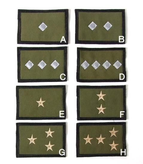 【1ペア】チェコ軍 OD ベルクロ付 ショルダー階級章ワッペン 新品 CZ-SHRANK-