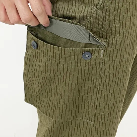 旧東ドイツ軍 NVA レインドロップカモ カーゴパンツ 新品 323N=