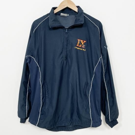 【1点物】イギリス軍 ネイビー "9 Regiment RLC" ハーフZIP トレーニングジャケット(USED)Mサイズ UK172=