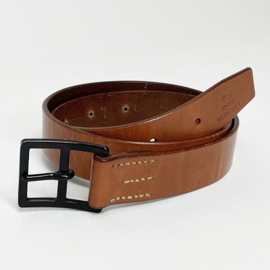 スイス軍 ブラウン ビンテージ レザーベルト 新品 43N=