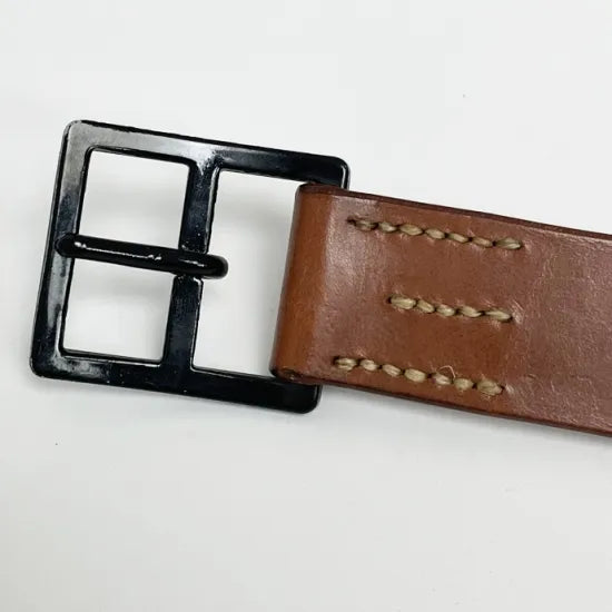スイス軍 ブラウン ビンテージ レザーベルト 新品 43N=