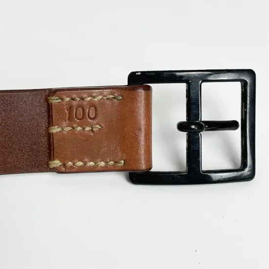 スイス軍 ブラウン ビンテージ レザーベルト 新品 43N=